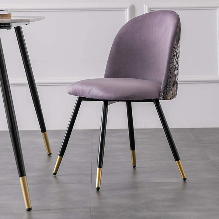 KLZUOPT Chaises de Cuisine et de Salle à Manger exquises, Chaise de Bureau brodée en Flanelle avec Pieds en métal, siège et Dossier en Velours, Chaise de Salon (Couleur : Violet) KLZUOPT Chaises de Cuisine et de Salle à Manger exquises, Chaise de Bureau brodée en Flanelle avec Pieds en métal, siège et Dossier en Velours, Chaise de Salon (Couleur : Violet)