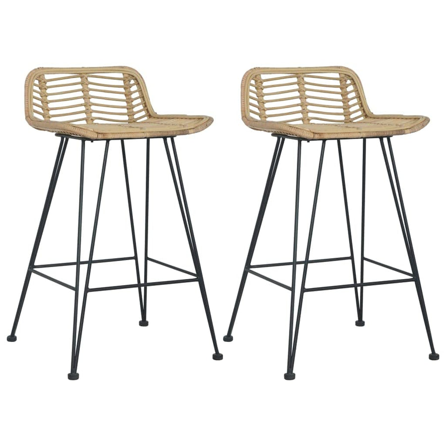 vidaXL Chaises de Bar Lot de 2 rotin Naturel vidaXL Chaises de Bar Lot de 2 rotin Naturel