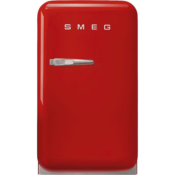 Smeg, FAB5RRD6 Réfrigérateur Minibar Vintage une Porte, 34L, Charnières à Droite, Froid Statique, 2 Clayettes Réglables, Porte-Bouteilles et Éclairage LED, H 72,5cm, Rouge