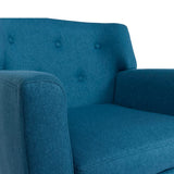 IDMarket - Fauteuil scandinave LIV en Tissu Bleu Canard