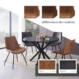 B&D Home Chaises de Salle à Manger Mats (Lot de 2) | Chaise rembourrée pour Cuisine, salon, Salle à Manger, Bureau | Design Industriel | Aspect Daim Brun, 11122-BRAU-2