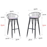 J-HOME Tabouret de bar Tabourets modernes chaise avec dossier repose-pieds tabouret tabouret rembourré chaises de salle à manger pour la cuisine | Pub | Pieds en métal pour tabouret de bar industriel