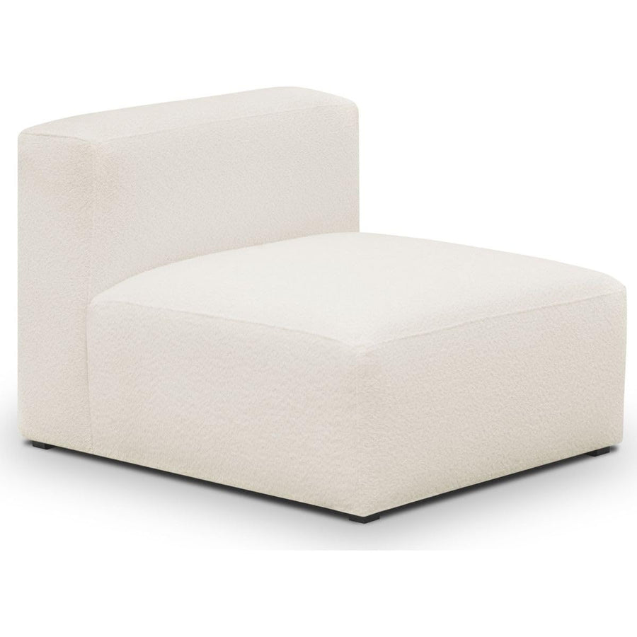 HOMIFAB Chauffeuse sans accoudoirs modulable en Tissu Bouclette écru - Modulo