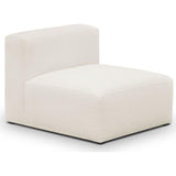 HOMIFAB Chauffeuse sans accoudoirs modulable en Tissu Bouclette écru - Modulo
