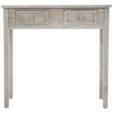 Atmosphera - Console Charme Bois Blanchi, L 80 x H 76 cm, 2 Tiroirs, Style Romantique - Meuble d'Appoint pour Entrée, Chambre, Salon