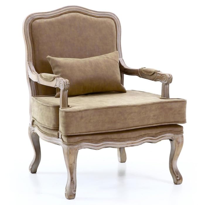 Paris Prix Fauteuil Vintage Louis XV Esteban 96cm Taupe