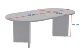 Hanah Home Élégante Table à café, Travertine, 119 x 39,8 x 60 cm, 100% mélamine, épaisseur 18 mm, Design élégant en marbre pour espaces de Vie Modernes