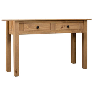 vidaXL Pin Massif Table Console Table d'Entrée Table de Salon Table de Couloir avec 2 Tiroirs Rangement Maison Intérieur 110x40x72 cm