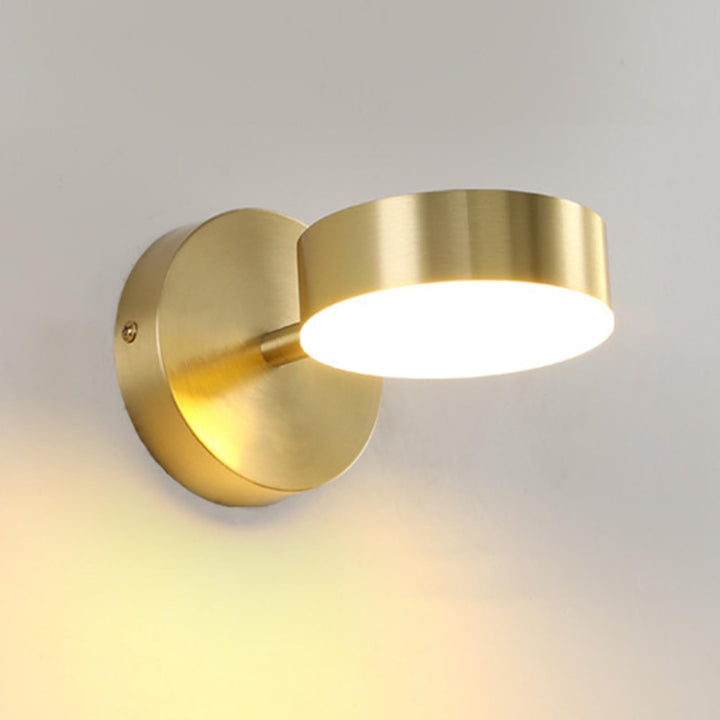 KRUIHAN Appliques LED Dorées Lampe Murale Pivotante 350 Moderne Minimaliste Tri-Couleur Appliques Murales,Luminaire Mural pour Chevet,Salle de Séjour,Salle de Bains,Chambre à Coucher,Couloir (B Type)