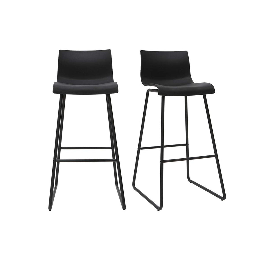 Miliboo Tabourets de Bar Design Noir 76 cm (Lot de 2) ONA Miliboo Tabourets de Bar Design Noir 76 cm (Lot de 2) ONA