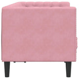Lumanois Canapé Chesterfield avec traversins 2 Places Rose Velours Canapés Rose,372686