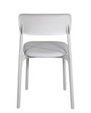 KAYELLES Lot de 2 chaises contemporaines de Cuisine, Chambre ou Salle à Manger en polypropylène avec Confortable Coussin en Simili Cuir rembourré intégré Rim (Gris Clair)