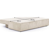 HOMIFAB Canapé Convertible 3 Places avec Coffre de Rangement en Velours côtelé Beige - Milla