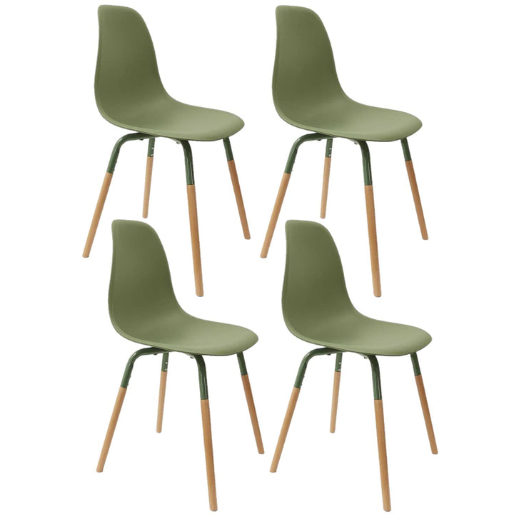 Toilinux.com Lot de 4 Chaises scandinave Phenix en polypropylène et métal - Vert Toilinux.com Lot de 4 Chaises scandinave Phenix en polypropylène et métal - Vert