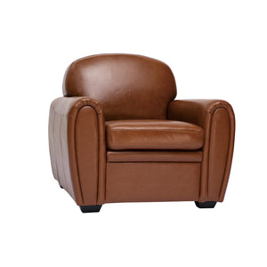 Miliboo Fauteuil Vintage Cuir Marron Club