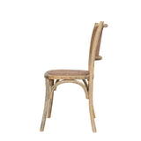 Biscottini Chaise Assise en rotin, Bois, Beige, L45,5XPR42,5XH89,5