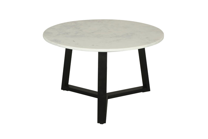 byLIVING Table Basse Cross/Plateau de Table en marbre Blanc/Structure en métal Noir/Table Basse/Table de Salon/Table Ronde/diamètre 75 x Hauteur 46 cm byLIVING Table Basse Cross/Plateau de Table en marbre Blanc/Structure en métal Noir/Table Basse/Table de Salon/Table Ronde/diamètre 75 x Hauteur 46 cm