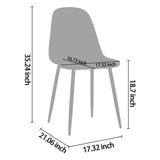 Ensemble de 4 chaises de salle à manger CangLong, chaises de cuisine capitonnées rétro pour salon, salle à manger, chaises scandinaves en similicuir avec pieds en métal, marron