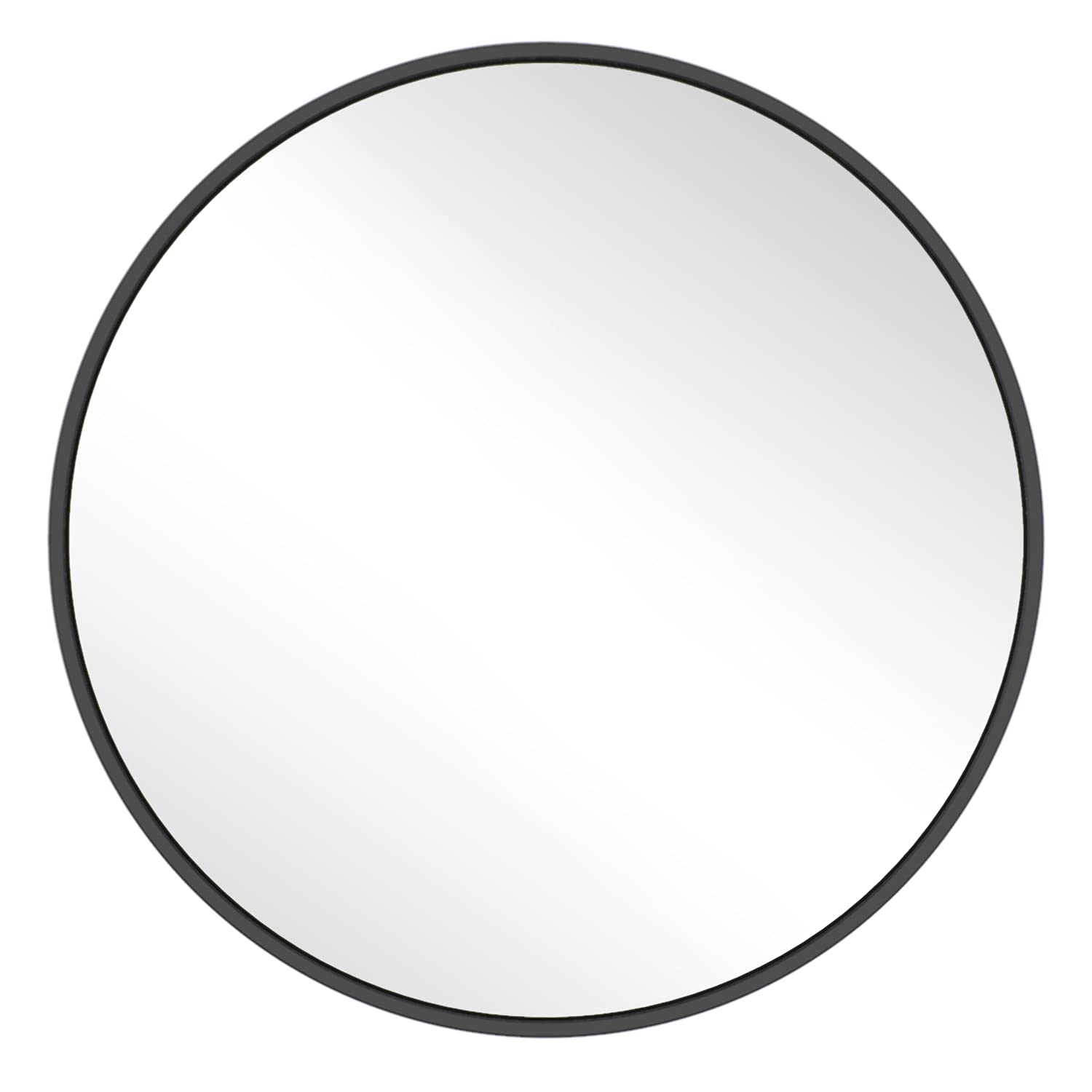 Hosoncovy Miroir Mural Rond 30cm Cadre Métal - Antidéflagrant Pour Salle De Bain, Salon, Chambre Noir