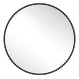 Yumyolk Miroir Mural Ø70cm, Cadre Noir, Miroir Rond en Métal, Miroir Décoratif, Miroir Maquillage Moderne, Miroir Suspendu pour Salle de Bain, Chambre, Salon, Couloir