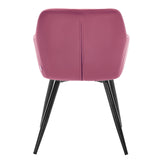 WOLTU 1 pièce Chaise de Salle à Manger Chaise de Cuisine rembourrée en Velours, Pied en métal,Bordeaux BH93bd-1