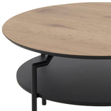 AC Design Furniture Gregor table basse, L : 80 x l : 80 x H : 45 cm, chêne/noir, MDF/métal, 1 pc