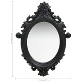 homiuse Miroir Mural Style Chateau 56x76 CM Noir Miroir Bois Miroir Mural Ovale Miroir Baroque Miroir Vintage Miroir Art Deco Décoration à Votre Toilette Salon Ou Chambre à Coucher Pratique Beau