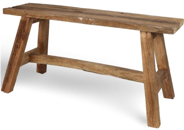 Banc en Bois Rustique BURI 90x24,5 cm - Banc de Style Country Dielenbank - Brun - Bois - Rustique - 2 Personnes - 150 kg max