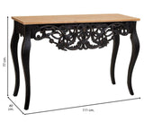 PEGANE Meuble Console, Table Console en Bois Coloris Noir, Naturel - Longueur 111 x Profondeur 40 x Hauteur 77 cm