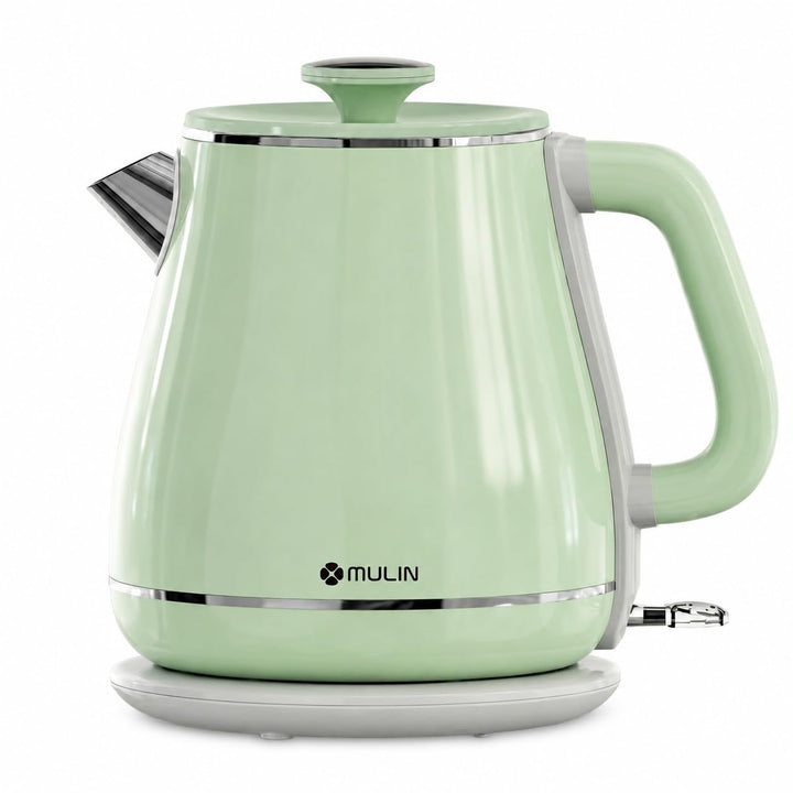 MULIN bouilloire vintage, Ébullition rapide, Bouilloire électrique 1,8l, 2200w,arrêt automatique, Base à 365°