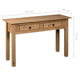 vidaXL Pin Massif Table Console Table d'Entrée Table de Salon Table de Couloir avec 2 Tiroirs Rangement Maison Intérieur 110x40x72 cm