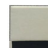 Mobilier-Deco Livia - Tête de lit cloutée en Tissu Lin Beige 160 cm