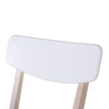 Lot de 2 Chaises en MDF Blanc et Bois d'Hévéa Clair de Style Scandinave Santos