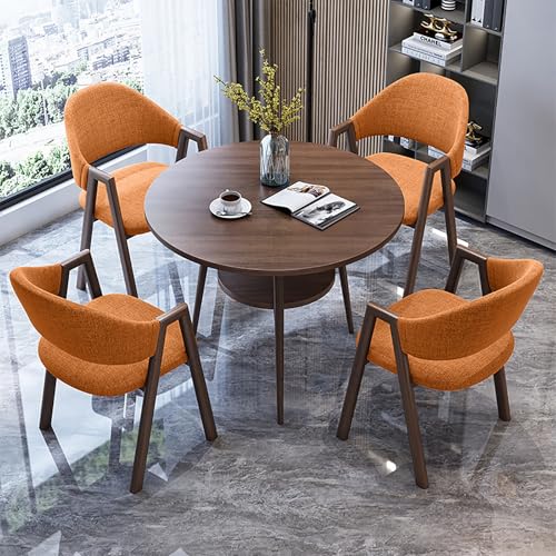 Ensemble de bureau rond et de chaises, table de conférence moderne avec chaises, ensemble de table à manger de cuisine ronde pour 4 personnes, ensemble de table à manger et de chaises pour salon, sall