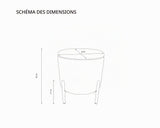ECHTWERK Pouf Logan, avec Espace de Rangement, Couvercle Amovible, Coffre de Rangement Rond, avec Pieds en Bois, adapté à la Chambre à Coucher et au Salon, 40 x 40 x 40 cm, jusqu'à 150 kg, Crème