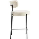 HOMIFAB Lot de 2 tabourets de Bar en Velours côtelé Beige - Evora