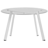 Grand patio Table Basse, Café Table, Acier de Première Qualité, Poids Léger, Table D’appoint Ronde latérale pour Bureau, Balcon, Cuisine et la Chambre (Blanc)