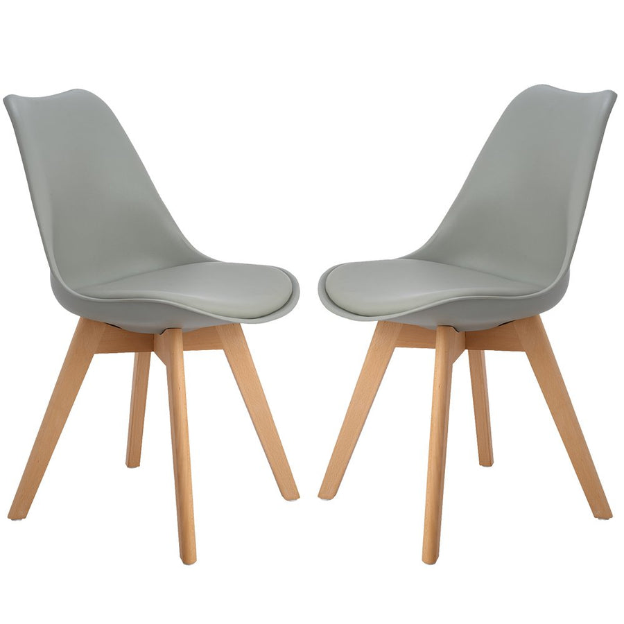 H.J WeDoo Lot de 2 chaises scandinaves, pied en bois de hêtre et assise rembourrée, style nordique - gris H.J WeDoo Lot de 2 chaises scandinaves, pied en bois de hêtre et assise rembourrée, style nordique - gris
