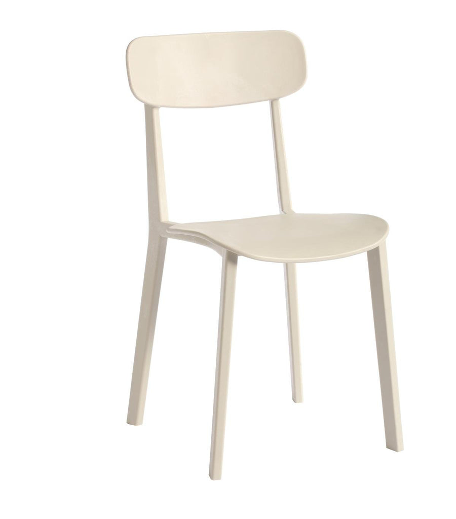 ArredinItaly - Chaise en polypropylène de couleur beige - Dimensions L 50 x P 50 x H 94 cm. Hauteur d'assise : 46 cm.