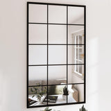 vidaXL Miroir Mural Noir 100x60 cm Métal