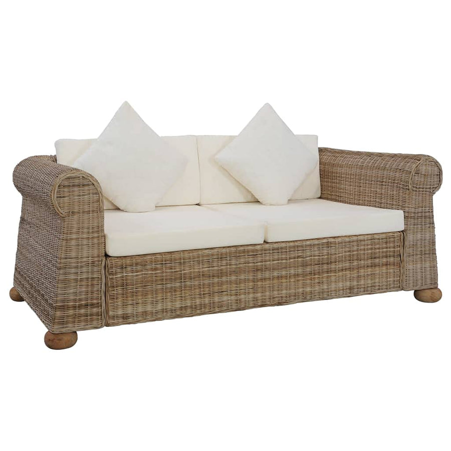 vidaXL Canapé à 2 Places avec Coussins Sofa de Salle de Séjour Meuble de Salon Maison Intérieur Canapé de Bureau Chambre Rotin Naturel vidaXL Canapé à 2 Places avec Coussins Sofa de Salle de Séjour Meuble de Salon Maison Intérieur Canapé de Bureau Chambre Rotin Naturel