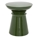 Atmosphera Créateur d'Intérieur - Table d'Appoint Totem Jaya en Métal Vert - Table pour Chambre, Salon, Entrée - D38cm