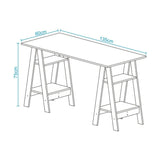 ACTUAL DIFFUSION Bureau 2 Tréteaux 4 Niches Blanc et Châtaignier L 135 H 75 P 60 cm