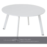 Grand patio Table Basse, Café Table, Acier de Première Qualité, Poids Léger, Table D’appoint Ronde latérale pour Bureau, Balcon, Cuisine et la Chambre (Blanc)
