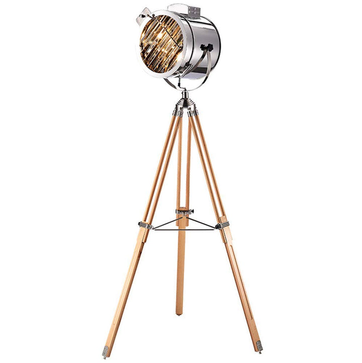 LDCBFTR Lampadaire trépied chromé projecteur rétro pour la décoration de la Maison pour Le Salon, Les Chambres à Coucher, l LDCBFTR Lampadaire trépied chromé projecteur rétro pour la décoration de la Maison pour Le Salon, Les Chambres à Coucher, l'éclairage intérieur, etc. (sans Ampoule),A