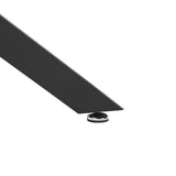 GOLDFAN Table basse ovale en verre avec pieds en métal noir, table centrale moderne en verre trempé transparent pour salon, bureau ou appartement