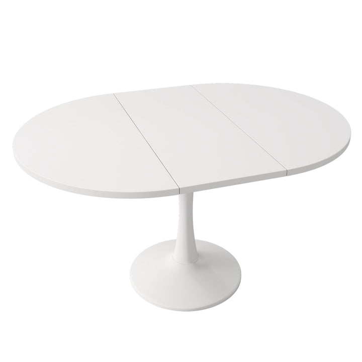Bladez Table à manger, extensible, pour 6 à 8 personnes, ovale, 140 x 75 cm, moderne, simple, blanche