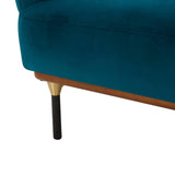 Atmosphera - Fauteuil Isée - Velours - Bleu Canard