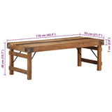 vidaXL Table Basse Marron 110 x 55 x 40 cm Bois de récupération Massif, Table Basse Rustique, rectangulaire, Meuble Fait Main, Bois Dur, déco Vintage, Design Solide pour Salon