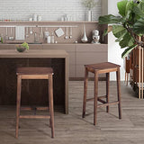 Urban Meuble Lot de 2 Tabourets de Bar Vintage en Bois Massif pour Salle à Manger, Salon, Bar, Bois de Pin, Marron, 40 x 30 x 73 cm